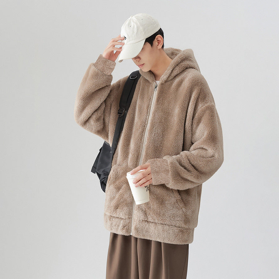 Thickened Hooded Sweatshirt Jacket And Cozy Casual Plush Pants Set