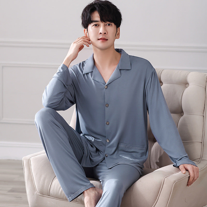 Pajamas Men's Modal Cardigan Long Sleeve Casual Homewear Suit