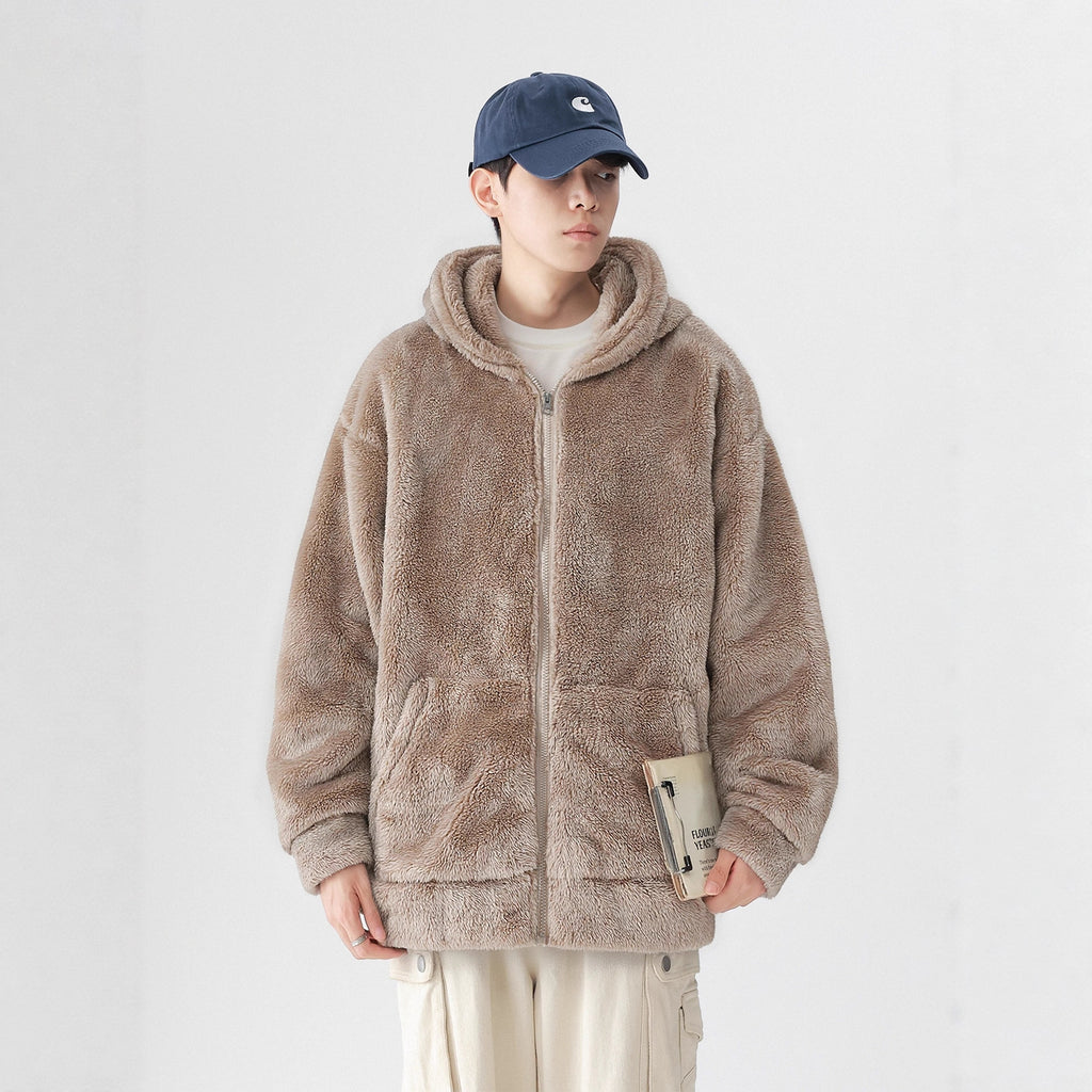 Thickened Hooded Sweatshirt Jacket And Cozy Casual Plush Pants Set