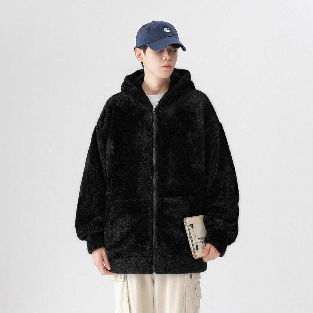 Thickened Hooded Sweatshirt Jacket And Cozy Casual Plush Pants Set